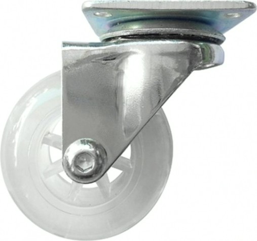 Колесная опора СИБРТЕХ d-50мм прозрачный полиуретан, поворотная [68732]