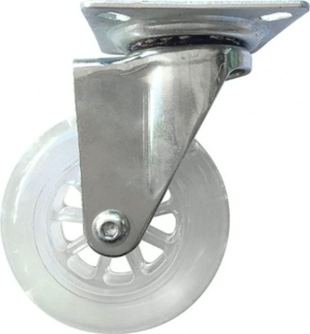Колесная опора СИБРТЕХ d-75мм прозрачный полиуретан, поворотная [68733]