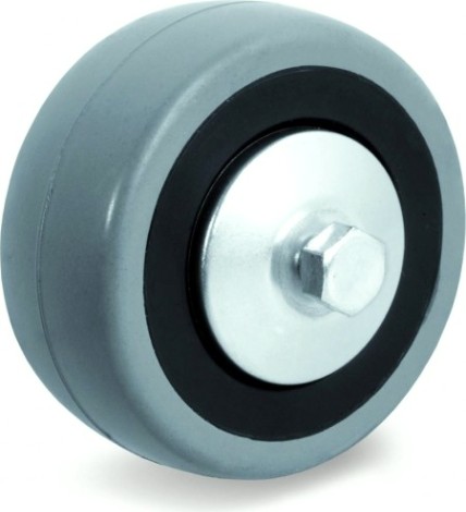 Колесо аппаратное TELLURE ROTA 371 101 диаметр 50мм, грузоподъемность 35кг, серая резина, [371101]