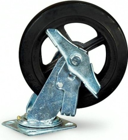 Колесо большегрузное TOR SCdb 55 чугунное 125 мм (поворот., тормоз, площадка, черн. [1024160]