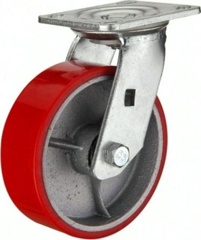 Колесо большегрузное TOR SCp 80 полиуретан 200 мм (поворот., площадка, роликоподш. [1003211]