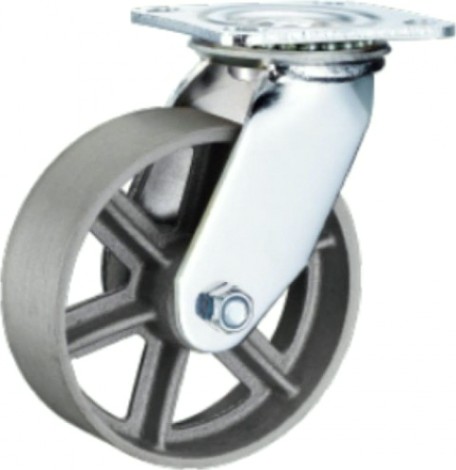 Колесо большегрузное TOR SCS 63 чугунное без резины 150 мм (поворот., площадка, темн. обод.) [1027222]