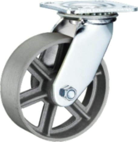 Колесо большегрузное TOR SCS 80 чугунное без резины 200 мм (поворот., площадка, темн.обод.) [1027223]