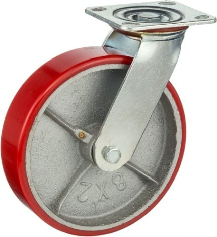 Колесо, чугун/полиуретан d=200/50мм TELLURE ROTA 1043-200 поворотная, игольчатый подшипн.