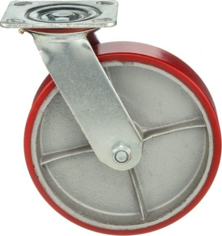 Колесо, чугун/полиуретан d=200/50мм TELLURE ROTA 1043-200 поворотная, игольчатый подшипн.