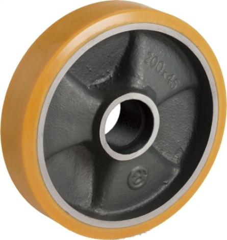 Колесо из алюминия/полиуретан TELLURE ROTA 654224 серия 65, d-150/35 мм, под ось (без подшипника) [8007554032589]