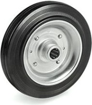 Колесо из черной резины TELLURE ROTA 533111 серия 53, d-150 мм, ось 15 мм [8007554028421]