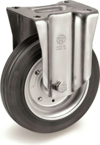 Колесо из черной резины TELLURE ROTA 535903 серия 53, d-125 мм, неповоротное (100х85) [8007554029442]