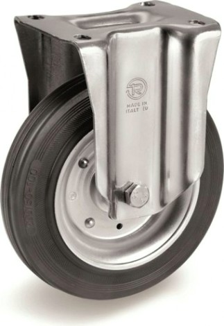 Колесо из черной резины TELLURE ROTA 535911 серия 53, d-150 мм, неповоротное (100х85) [8007554029527]