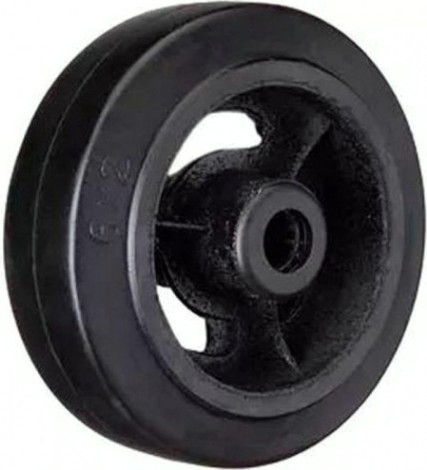 Колесо из литой резины TOR D 63 чугунное без крепления 150 мм (черн. роликоподш.) [1027162]