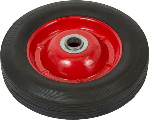 Колесо из литой резины TOR SR 1901 мет. обод, симм. ступица, роликоп. (250 мм, ось 20 [1031455]