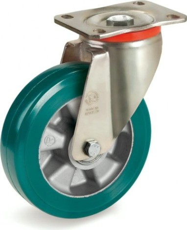 Колесо из полиуретана TELLURE ROTA 627610 d-160/50 мм, алюм/TR-Roll, поворотное, кронш.Р [2000000063980]