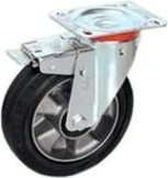 Колесо из резины TELLURE ROTA 727910 поворотная с тормозом, металлический ролик, D-160 [8007554055823]