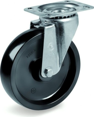 Колесо из термостойкой смолы TELLURE ROTA 677101 серия 67, d-80 мм, до 300 °C, поворот, (100х85) [8007554044957]