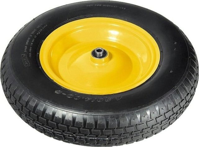 Колесо пневматическое для тачки PALISAD 4.80/4.00-8 (380мм, d12мм, длина оси 80мм) [68946]