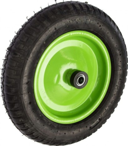 Колесо пневматическое для тачки СИБРТЕХ 3.00-8 (длина оси 90мм, подшипник 16мм) [68971]