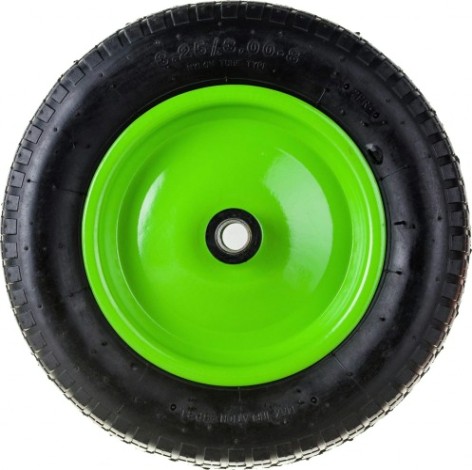 Колесо пневматическое для тачки СИБРТЕХ 3.25/3-8 (длина оси 65мм, подшипник 20мм) [68974]