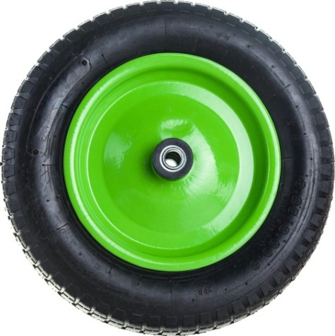 Колесо пневматическое для тачки СИБРТЕХ 3.25/3-8 (длина оси 90мм, подшипник 16мм) [68973]