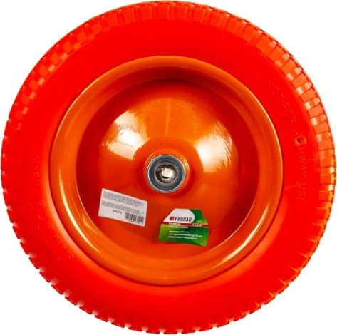 Колесо полиуретановое для тачки PALISAD 3.00-8 (длина оси 90мм, подшипник 20мм) [68976]