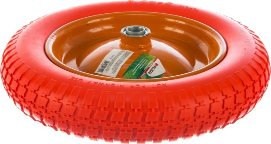 Колесо полиуретановое для тачки PALISAD 3.00-8 (длина оси 90мм, подшипник 20мм) [68976]