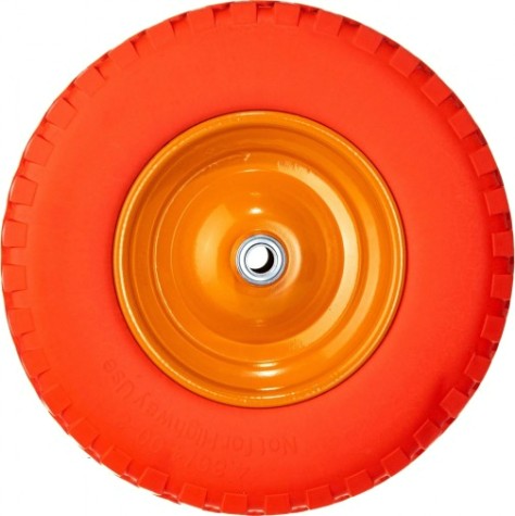 Колесо полиуретановое для тачки PALISAD 4.80/4-8 (длина оси 90мм, подшипник 20мм) [68977]