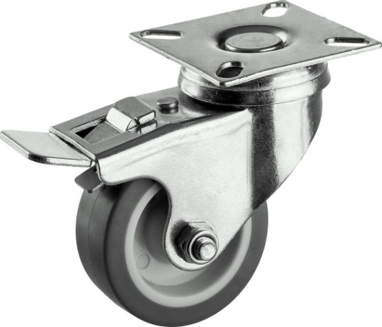 Колесо поворотное с тормозом ЗУБР «ПРОФЕССИОНАЛ» из термопл.рез. с полипроп.диском D-50 30946-50-B [30946-50-B]