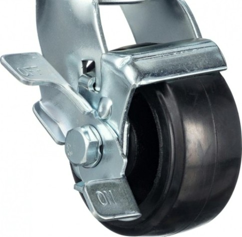 Колесо промышленное СТЕЛЛА-ТЕХНИК N29100B1 100мм, чугун/рез, поворотное с боковым тормозом, и