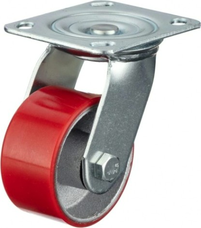 Колесо промышленное СТЕЛЛА-ТЕХНИК N29100CPU 100мм, чугун/полиуретан, поворотное, игольчатый, 2