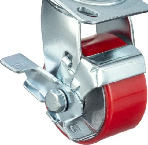 Колесо промышленное СТЕЛЛА-ТЕХНИК N29100CPUB1 100мм, чугун/полиуретан, поворотное с тормозом, иг