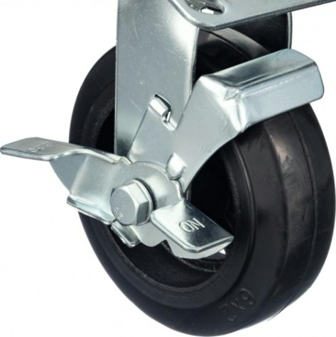 Колесо промышленное СТЕЛЛА-ТЕХНИК N29150B1 150мм, чугун/рез, поворотное с тормозом, игольчаты