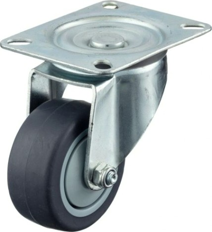 Колесо промышленное СТЕЛЛА-ТЕХНИК N48075TPR поворотное, 75мм, 70кг, термопласт. серая резина, Колесо промышленное СТЕЛЛА-ТЕХНИК N48075TPR поворотное, 75мм, 70кг, термопласт. серая резина,