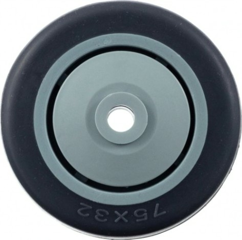 Колесо промышленное СТЕЛЛА-ТЕХНИК N48075TPRSW под ось, 75мм, 70кг, термопласт. серая резина, пол