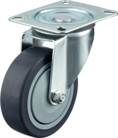 Колесо промышленное СТЕЛЛА-ТЕХНИК N48100TPR поворотное, 100мм, 100кг, термопласт. серая резина Колесо промышленное СТЕЛЛА-ТЕХНИК N48100TPR поворотное, 100мм, 100кг, термопласт. серая резина
