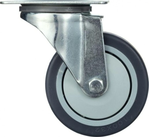 Колесо промышленное СТЕЛЛА-ТЕХНИК N48100TPR поворотное, 100мм, 100кг, термопласт. серая резина