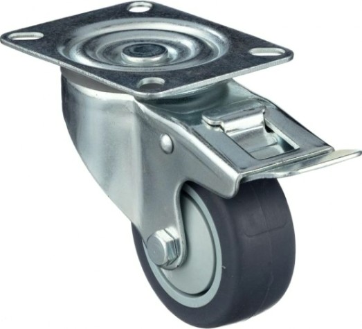 Колесо промышленное СТЕЛЛА-ТЕХНИК N48100TPRB поворотное с тормозом, 100мм, 100кг, термопласт. с Колесо промышленное СТЕЛЛА-ТЕХНИК N48100TPRB поворотное с тормозом, 100мм, 100кг, термопласт. с