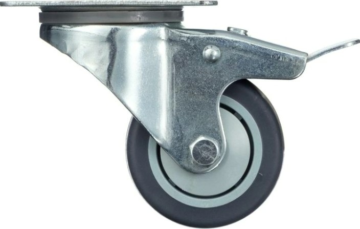 Колесо промышленное СТЕЛЛА-ТЕХНИК N48100TPRB поворотное с тормозом, 100мм, 100кг, термопласт. с