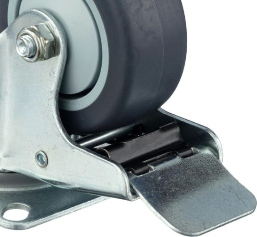 Колесо промышленное СТЕЛЛА-ТЕХНИК N48100TPRB поворотное с тормозом, 100мм, 100кг, термопласт. с