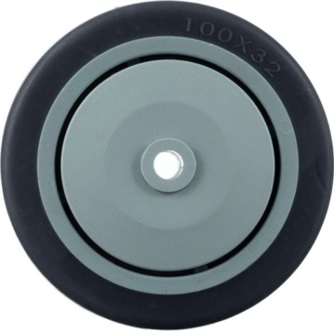 Колесо промышленное СТЕЛЛА-ТЕХНИК N48100TPRSW под ось, 100мм, 100кг, термопласт. серая резина, п