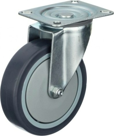 Колесо промышленное СТЕЛЛА-ТЕХНИК N48125TPR поворотное, 125мм, 140кг, термопласт. серая резина