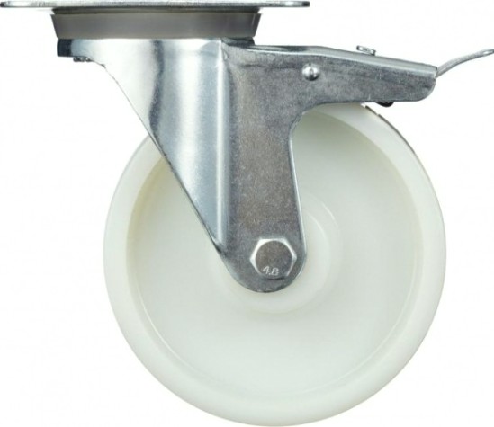 Колесо промышленное СТЕЛЛА-ТЕХНИК N48160PNYB поворотное с тормозом, 160мм, полиамид, 500кг