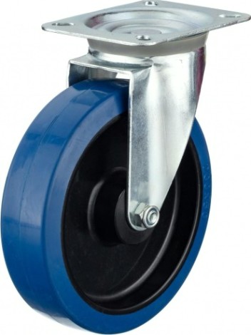 Колесо промышленное СТЕЛЛА-ТЕХНИК N48200RBL поворотное, 200мм, полипропилен/эластичная резина,