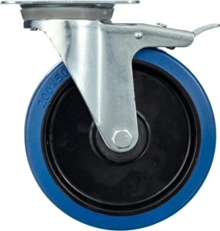 Колесо промышленное СТЕЛЛА-ТЕХНИК N48200RBLB поворотное с тормозом, 200мм, полипропилен/эластич