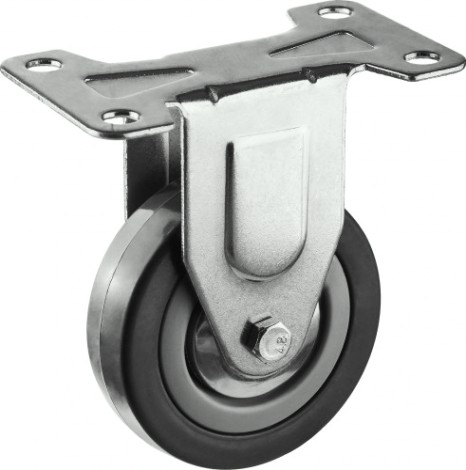 Колесо промышленное ЗУБР d=100 мм, г/п 65 кг неповоротное (резина/полипропилен) [30956-100-F]