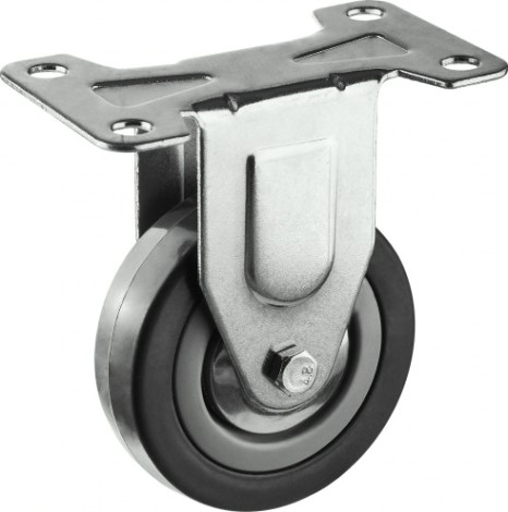 Колесо промышленное ЗУБР d=75 мм, г/п 50 кг неповоротное (резина/полипропилен) [30956-75-F]