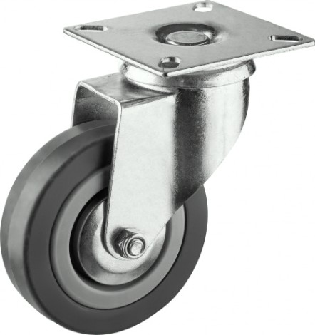 Колесо промышленное ЗУБР d=75 мм, г/п 50 кг поворотное (резина/полипропилен) [30956-75-S]