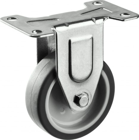 Колесо промышленное ЗУБР d=75 мм, г/п 60 кг неповоротное (термопластич. резина/полипропилен) [30946-75-F]