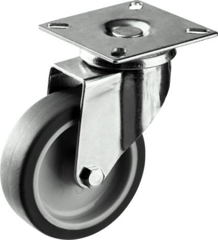 Колесо промышленное ЗУБР d=75 мм, г/п 60 кг поворотное (термопластич. резина/полипропилен) [30946-75-S]