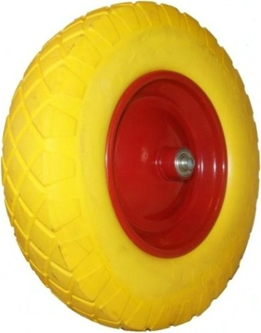 Колесо с симметричной ступицей MFK-TORG PU1030 вспененный полиуретан 380 мм ось 12 мм [PU1030(12)]