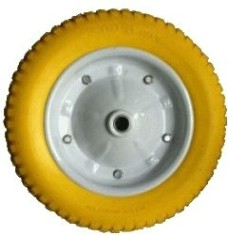 Колесо с симметричной ступицей MFK-TORG PU2400 вспененный полиуретан 350 мм ось 16 мм [PU2400(16)]