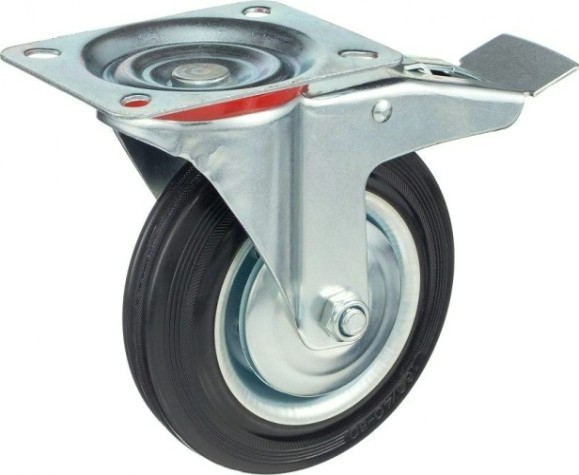 Колесо СТЕЛЛА-ТЕХНИК 4003-160 d=160 мм, г/п=145 кг, поворотное с тормозом [6973720469669]